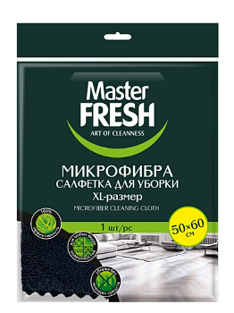 Тряпка для пола Микрофибра 50*60см "MASTER FRESH" XL-size ЧЕРНАЯ /60/