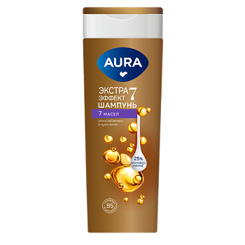 Шампунь для волос AURA 380мл 7 масел /8/КОТТОН КЛАБ