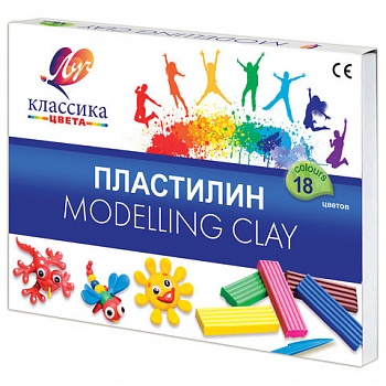Пластилин 18цв 360г. Луч Классика в к/у /14/