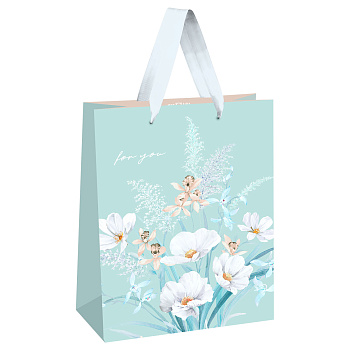 Пакет подарочный 11*14*6,5см MESHU "Bouquets", матовая ламинация /24/