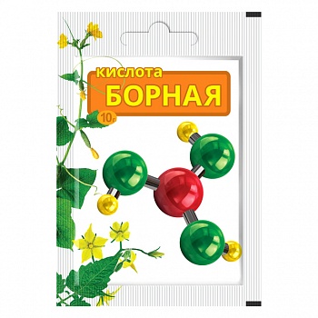 Борная кислота (пак. 10г) ВХ /100/ улучшаетурожайность, стимулирует рост, защищает от болезней
