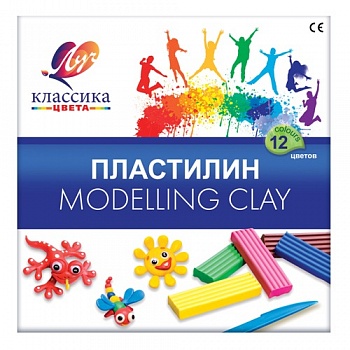 Пластилин 12цв 240г. Луч Классика в к/у /20/