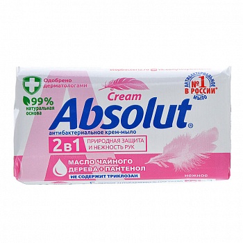 Весна мыло 90г ABSOLUT 2в1 Нежное /72/6058