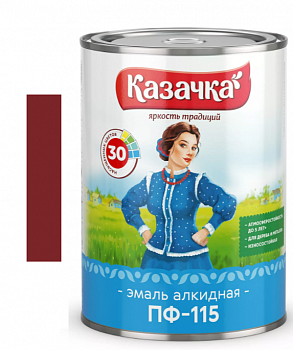 Эмаль ПФ-115 "Казачка" 1,9 кг вишневая (Ростов. обл.) /6/