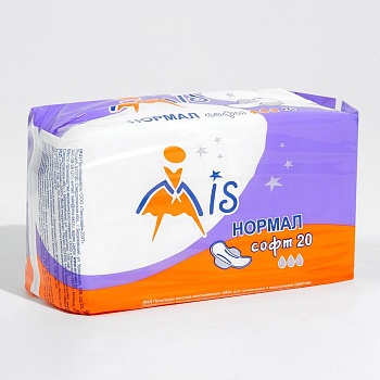 Прокладки гиг. MIS  нормал софт 20шт - 3капли /арт.186/25