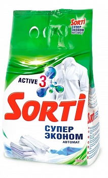Стир. порошок Сорти автомат 1,5 кг Супер эконом  м/уп /6/
