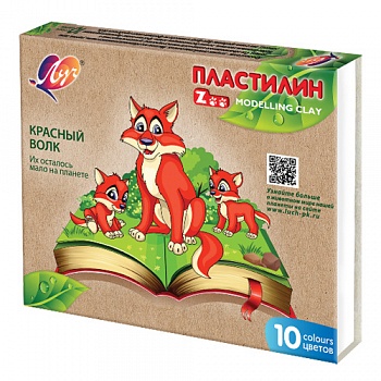 Пластилин 10цв 150г. "Луч ZOO" к/у /20/