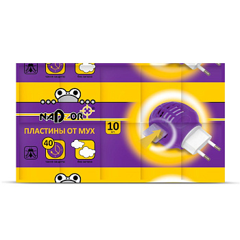 Пластины от мух NADZOR без запаха (10шт) /250/