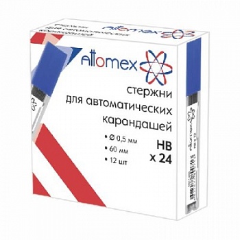Грифель для мех. карандашей Attomex 12шт 0.5мм HB /24/