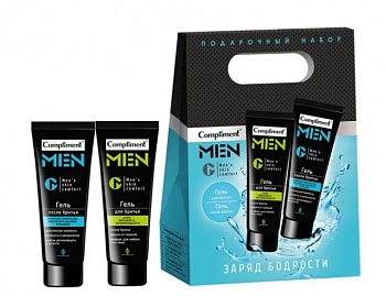 П/Н Compliment men №1990-2 Заряд бодрости (гель д/бр.80мл+гель п/бр. 80мл) /8/
