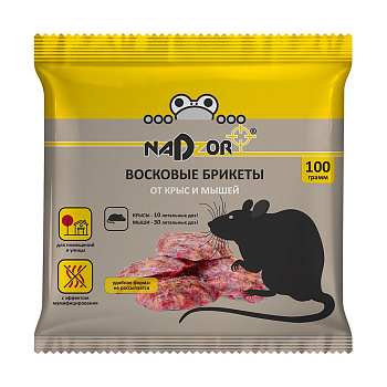 Nadzor Восковые брикеты от крыс и мышей, 100г /50