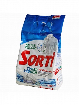 Стиральный порошок Сорти 1,5 кг Суперэконом, ручная стирка