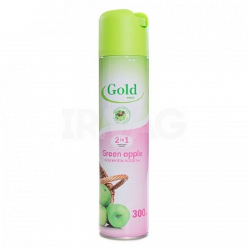 Освежитель воздуха GOLD WIND 300мл Green apple (Зеленое яблоко) /12/Сибиар