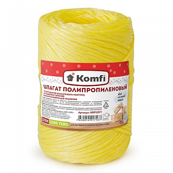 Шпагат полипропиленовый 100м 1000текс  Желтый Komfi /60/