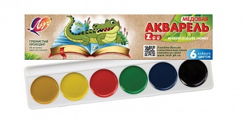 Краски акв  6цв. Луч ZOO медовые, без кисти, карт. упаковка /64/