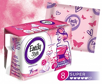 Прокладки гиг. Emily Style PREMIUM  Ультра SUPER 8шт /36/Арвитекс