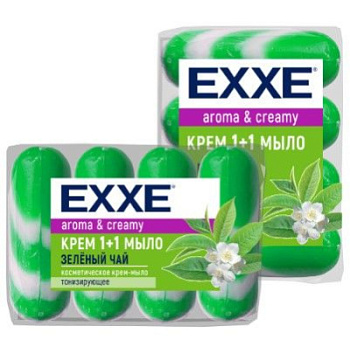 EXXE Косметическое крем-мыло 4шт*75г Зеленый чай, экопак /12/Арвитекс