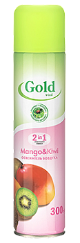 Освежитель воздуха GOLD WIND 300мл Mango&Kiwi (Манго и киви) /12/Сибиар