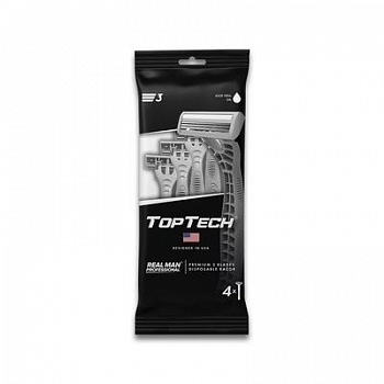 Станок одноразовый TopTech 3  4шт с плав. головкой и увлажн полоской /20/серые