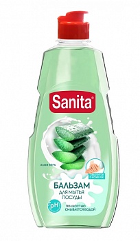 Бальзам для мытья посуды SANITA Pure  450г Алоэ Вера /36/Ступино