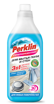 PERKLIN Средство для мытья пола и стен, суперконцентрат 1л "Океанская свежесть",ручное/робот-пылесос