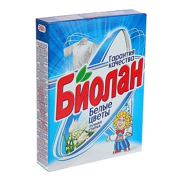 Стир. порошок Биолан 0,35 кг Белые цветы (ручная стирка) т/у /24/нэфис