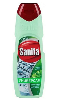 Крем чистящий SANITA 300г Универсал Зеленый чай и лайм /20/Ступино