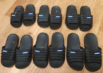 Сланцы детские однотонные черные разм. 24-29 для мальчиков/6/