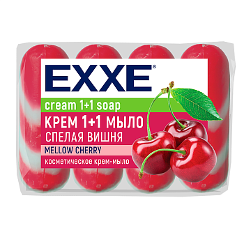 EXXE Косметическое крем-мыло 4шт*75г Спелая вишня, экопак /72/Арвитекс