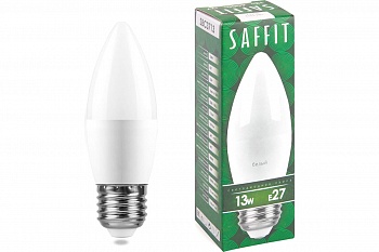 Лампа св/д Saffit свеча С37 E27 13W(1070lm) 4000K 4K матовая 100x37  SBA3713 55167