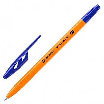 Ручка шариковая BRAUBERG "ULTRA ORANGE", син, узел 0,7мм, чернила ГЕРМАНИЯ, наконечник ШВЕЙЦАРИЯ/50