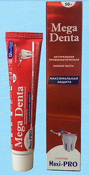 Зубная паста "Megadenta"  50г Максимальная защита Maxi-Pro натур. профилактическая /48/
