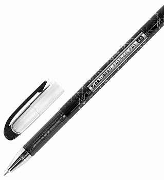 Ручка гелевая BRAUBERG "Profi-Gel PRO", ЧЕРНАЯ, линия 0,4мм, станд. наконечник 0,5мм /12/