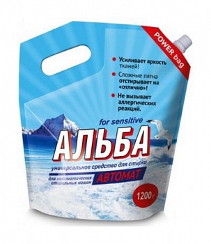 АЛЬБА АВТОМАТ ср-во для стирки 1200г ПАКЕТ /6/ВХ/