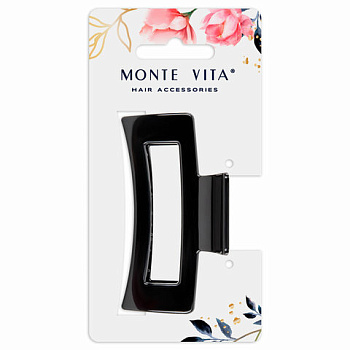 Краб для волос MONTE VITA  8,5см, глянцевый, Черный /6/