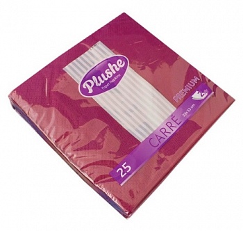 Салфетки бум. Plushe Premium carre intensive 33*33 2-хсл. 25л Бордо /30