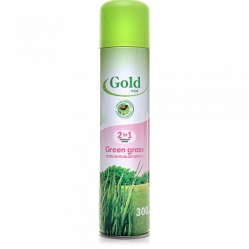 Освежитель воздуха GOLD WIND 300мл Green grass (Зеленая трава) /12/Сибиар