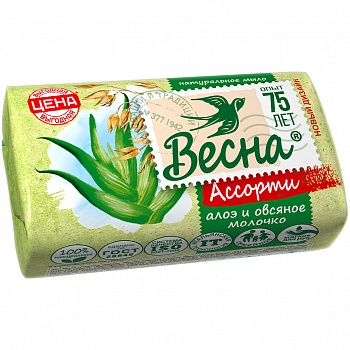 Весна мыло Ассорти  90г Алоэ и овсяное молочко /72/6089/