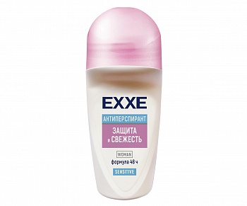 Дезодорант EXXE жен. Ролик 50мл Защита и свежесть Розовый Sensitive /24/Арвитекс