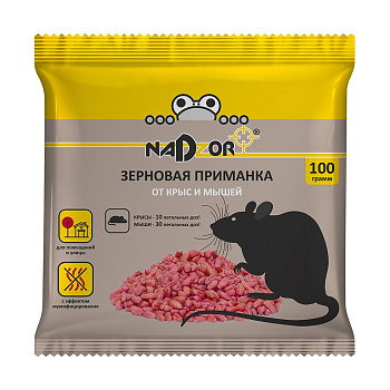 Nadzor Зерновая приманка от мышей и крыс, 100г /50/