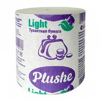 Туалетная бумага PLUSHE LIGHT 1сл. вторсырье /48/